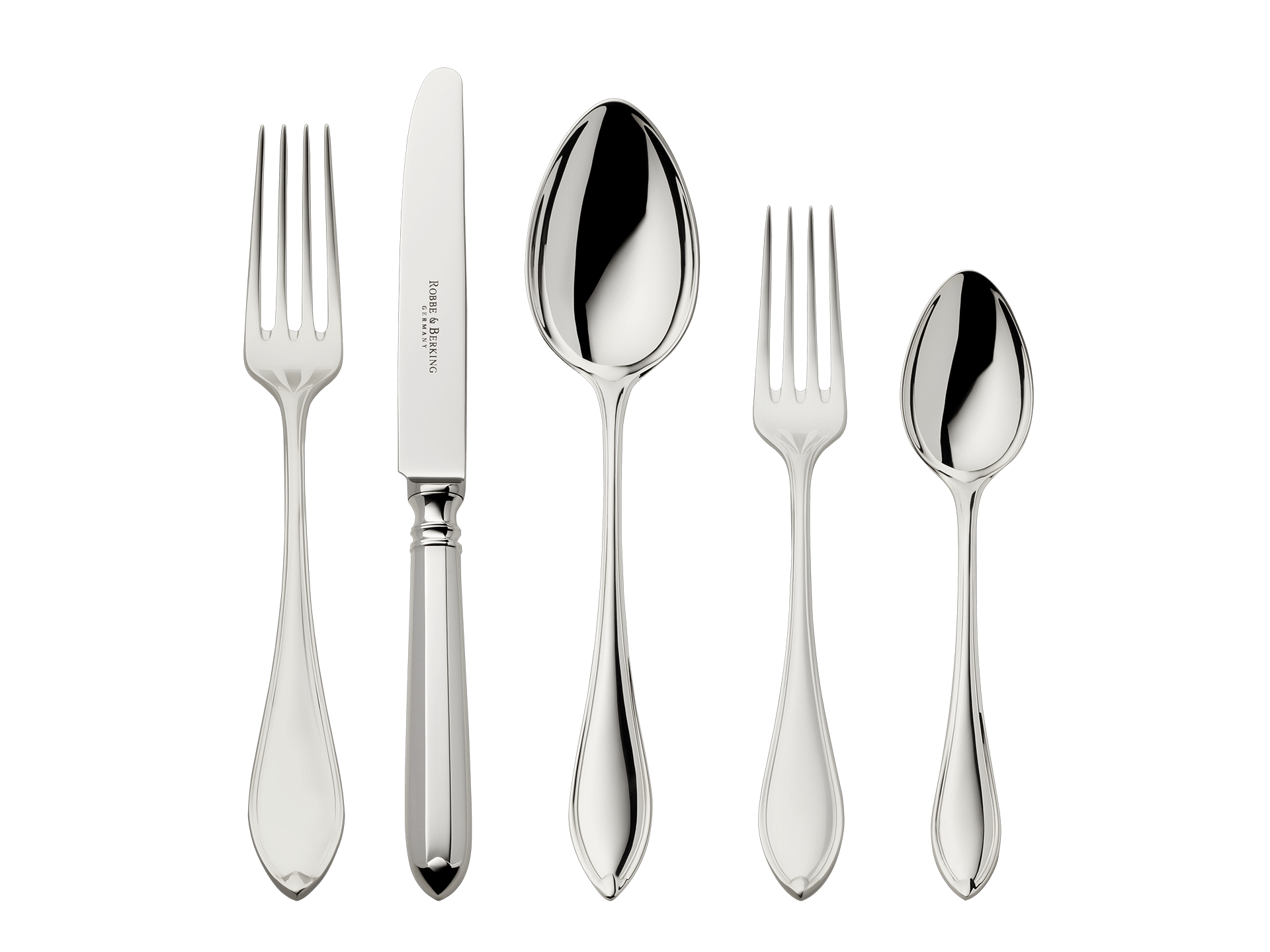 Navette 5-piece place setting (150g massive silverplated)
