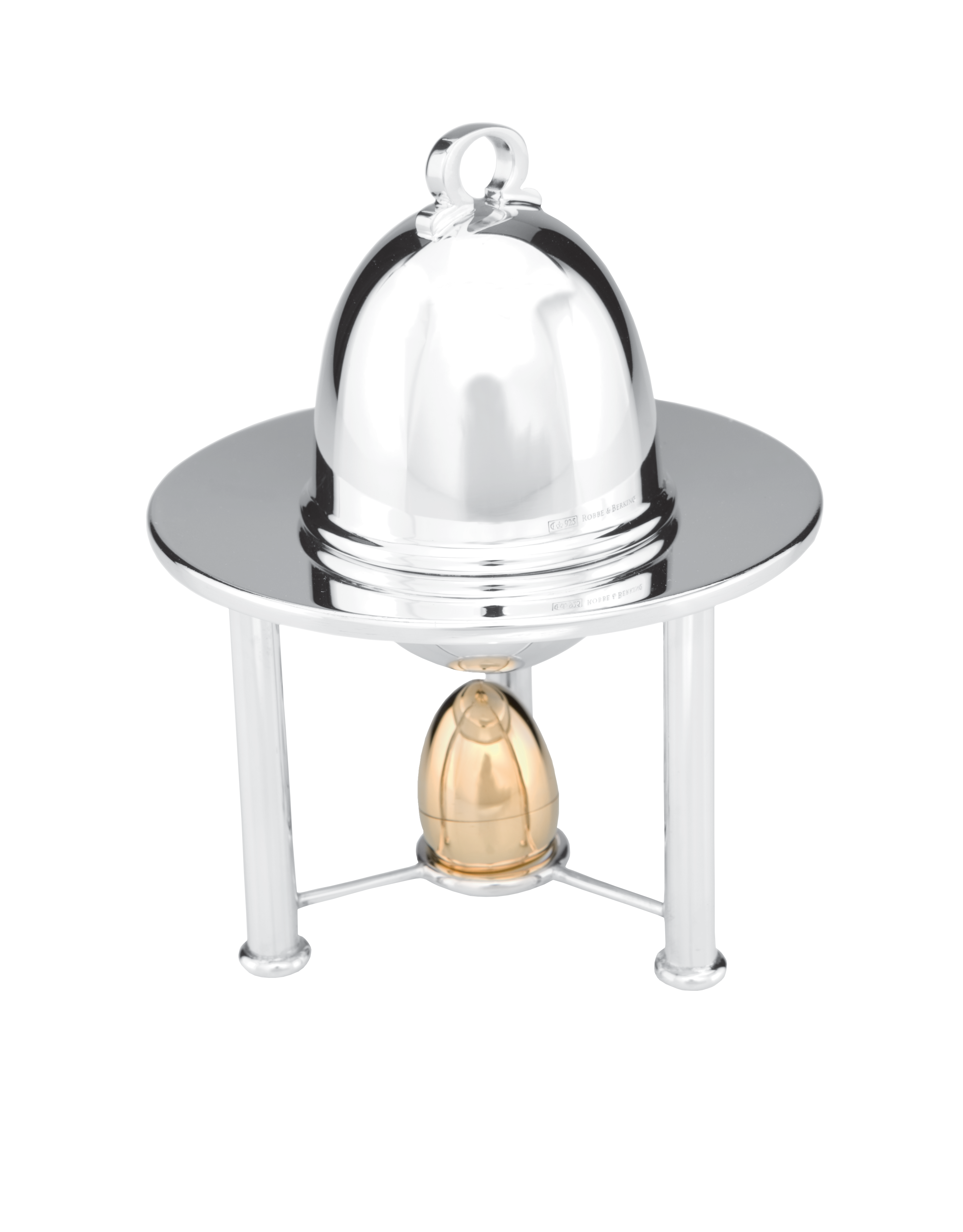 Covered Egg-Cloche with Salt Shaker (925 Sterling Silver)