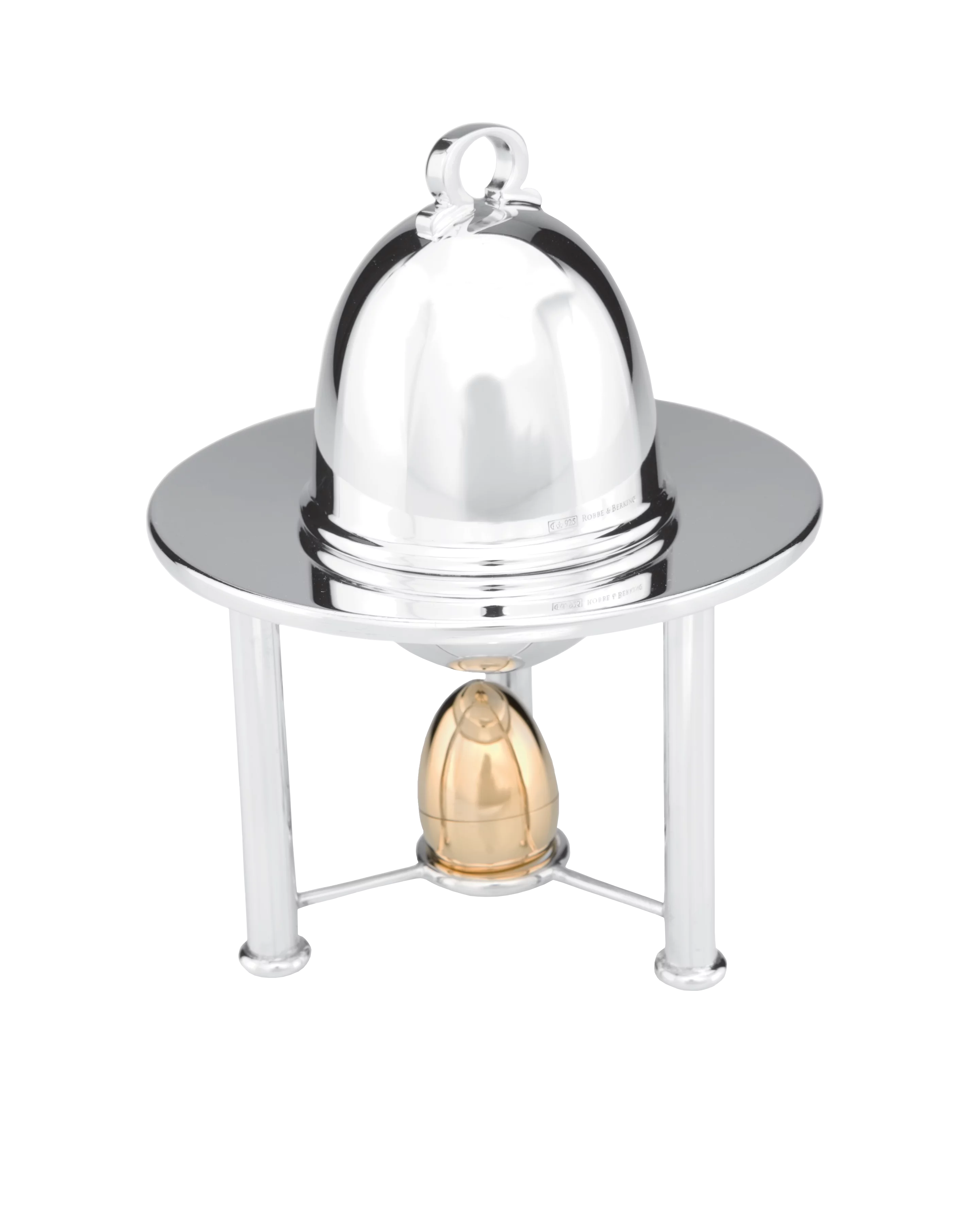 Covered Egg-Cloche with Salt Shaker (925 Sterling Silver)