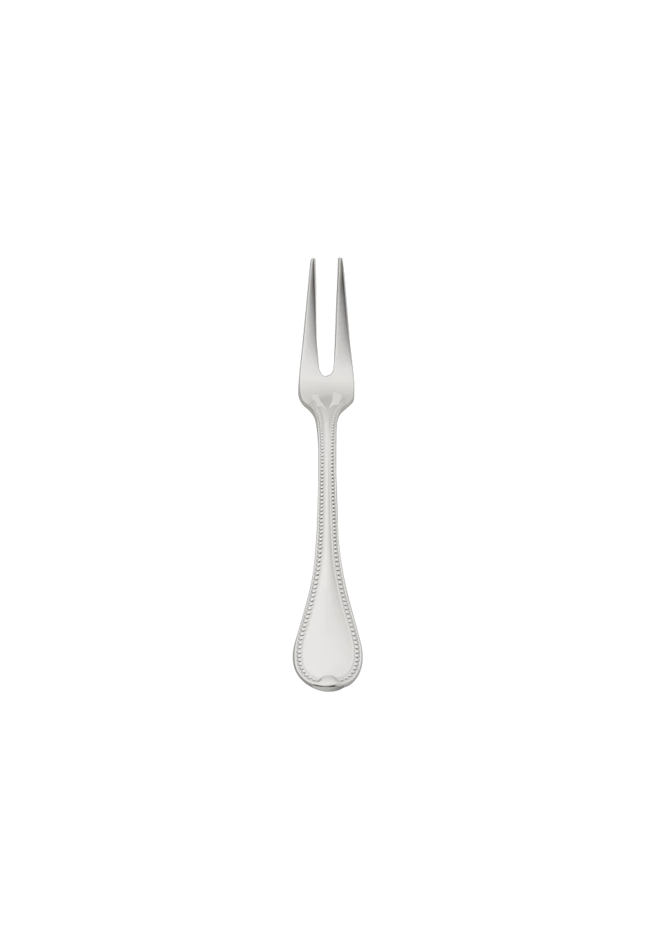 Französisch-Perl Meat Fork, small (150g massive silverplated)