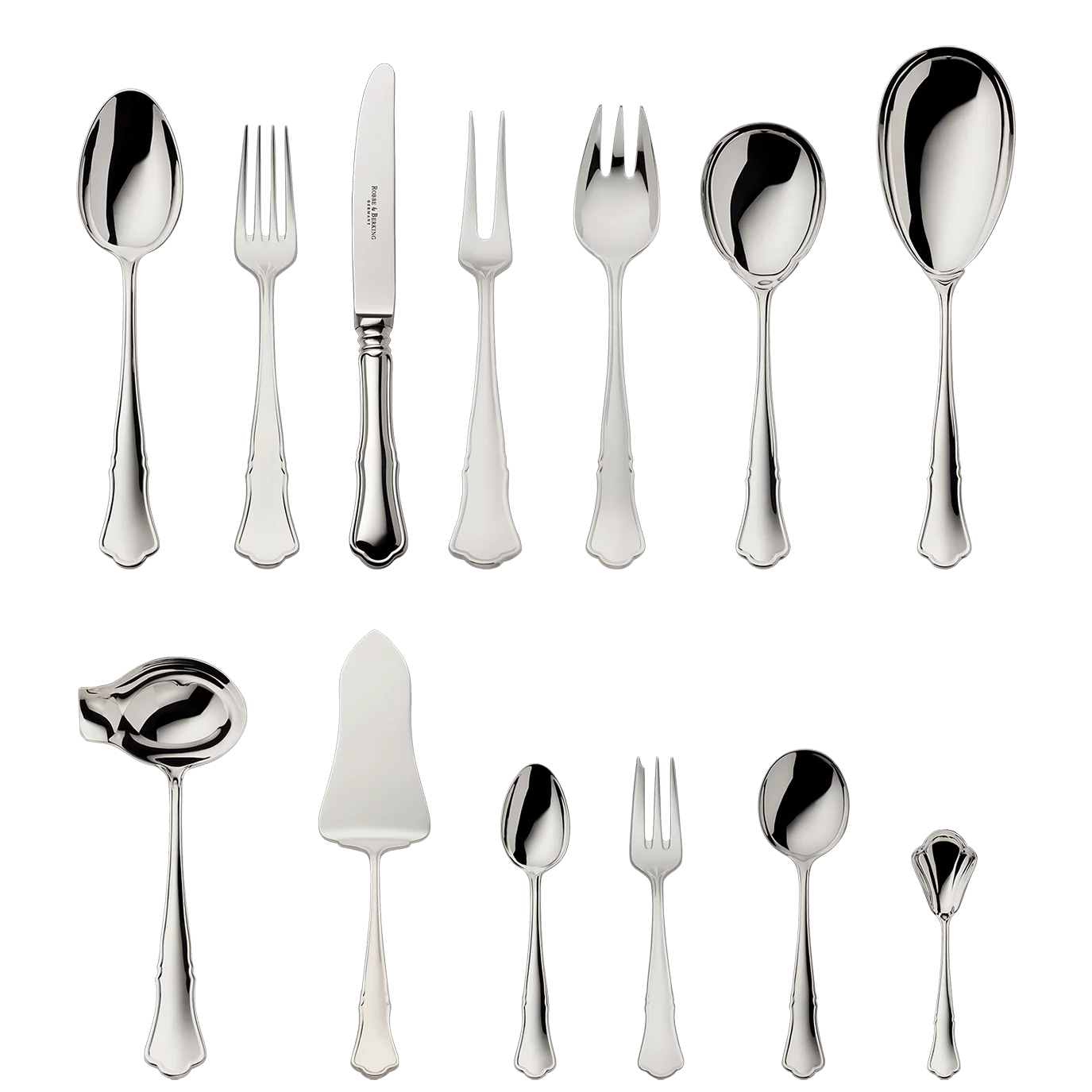 Alt-Chippendale 39-piece set (150g massive silverplated)