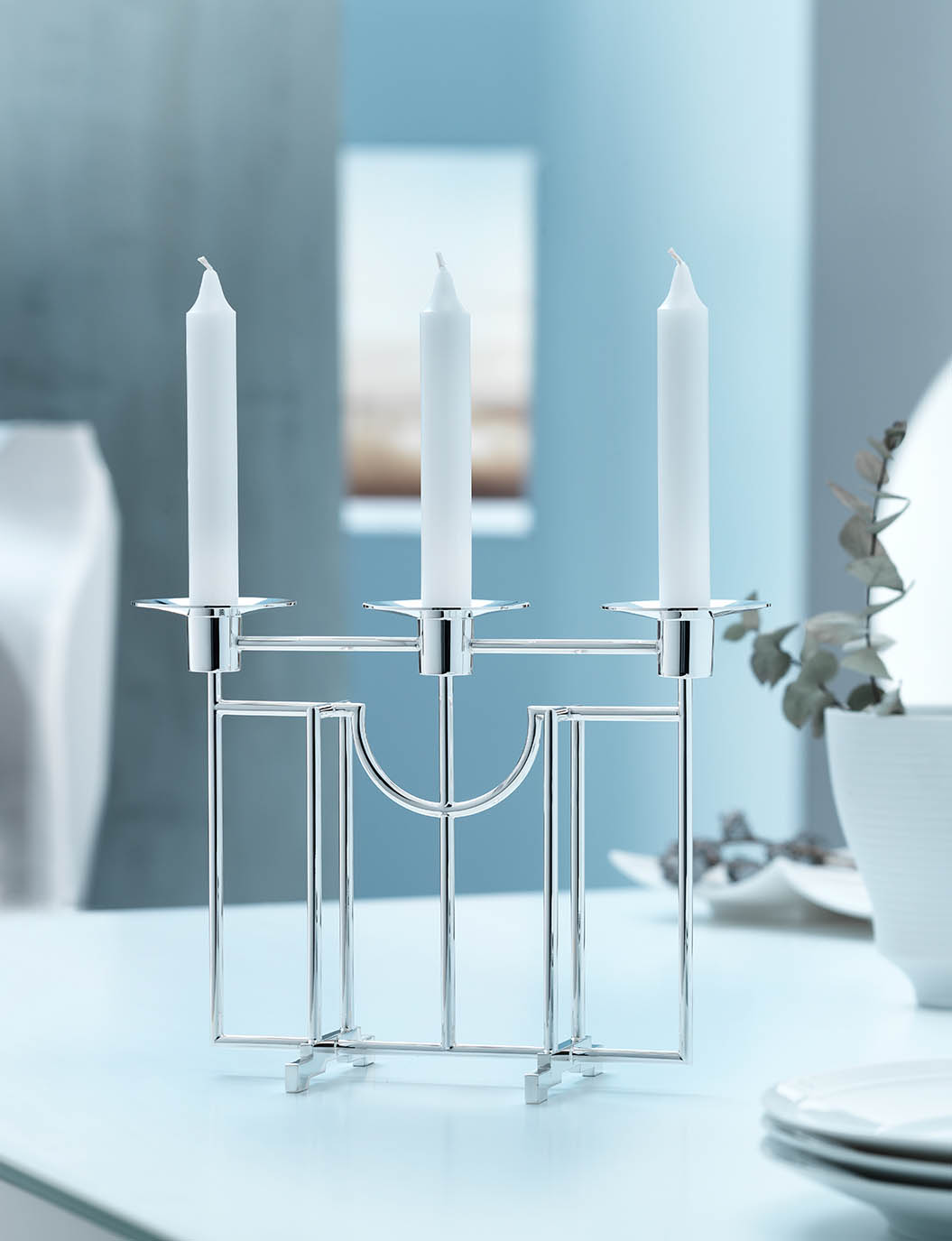 Sphinx Candleabrum, 3 Branches (925 Sterling Silver)