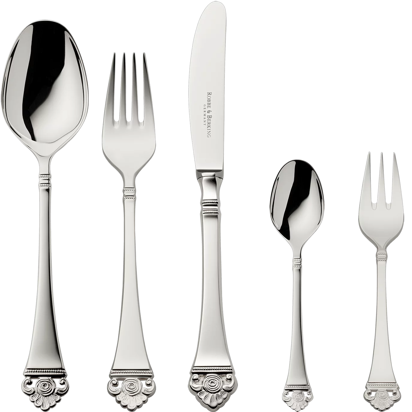 Rosenmuster 5-piece place setting (925 Sterling Silver)
