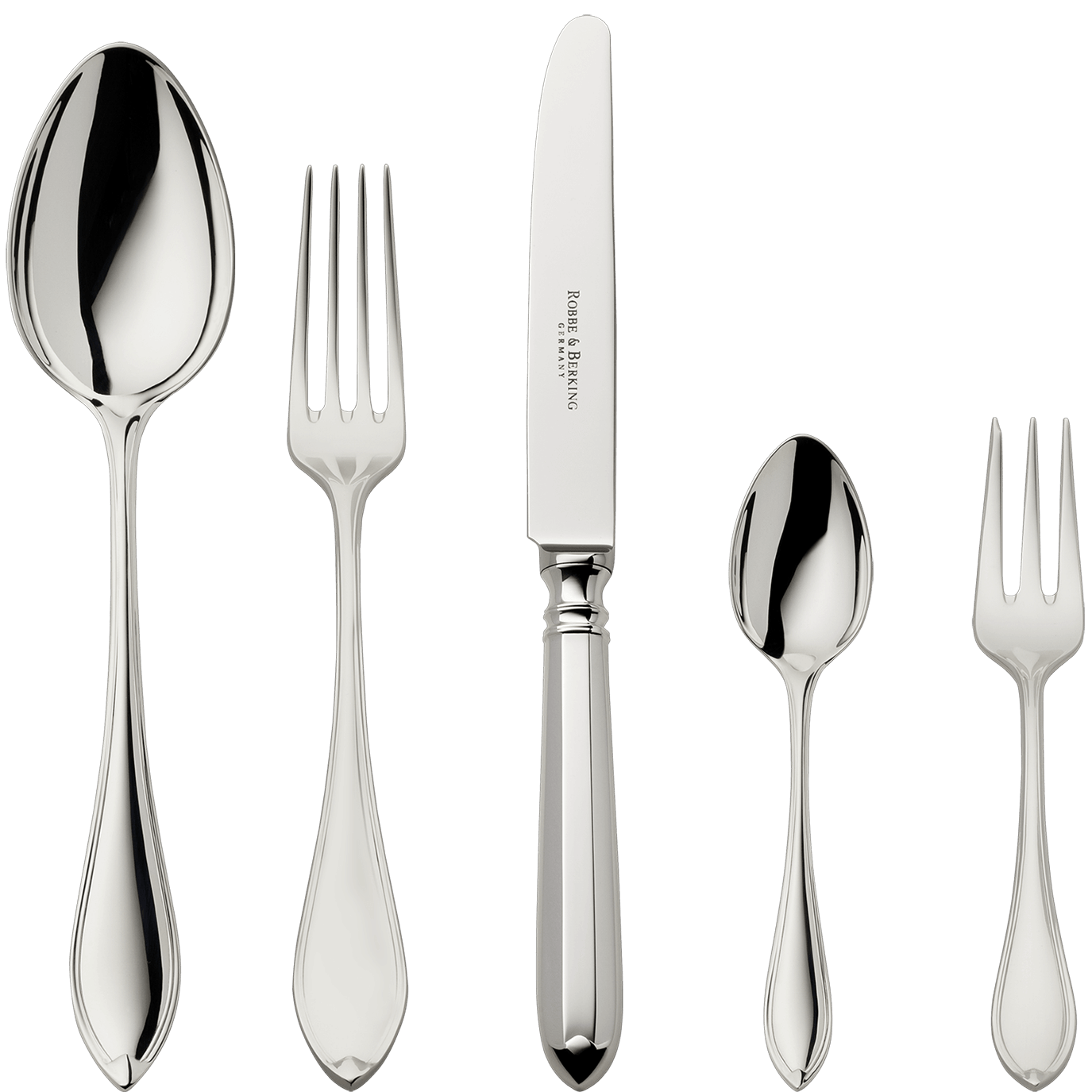 Navette 5-piece place setting (150g massive silverplated)