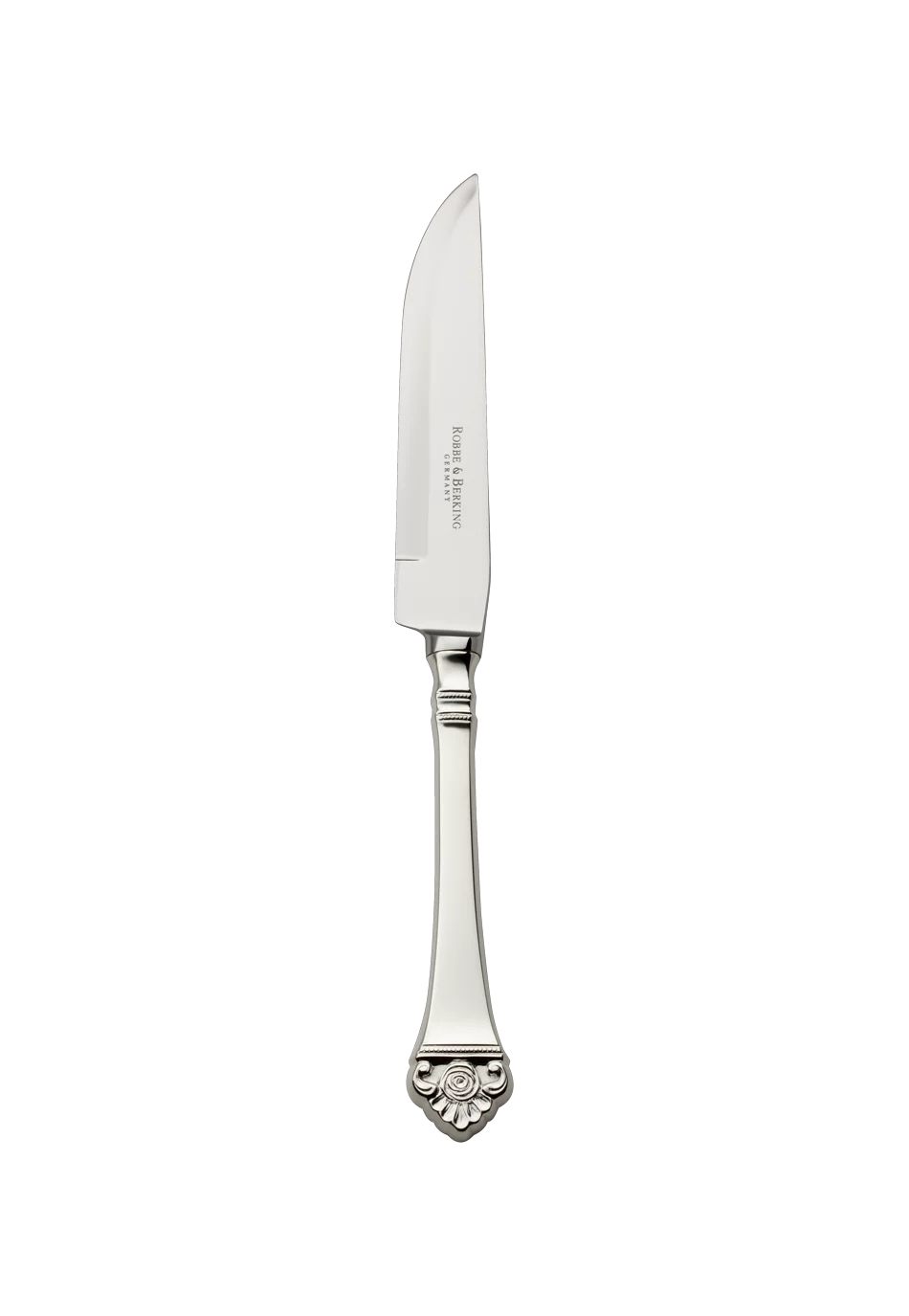 Rosenmuster Steakmesser (150g massiv versilbert)