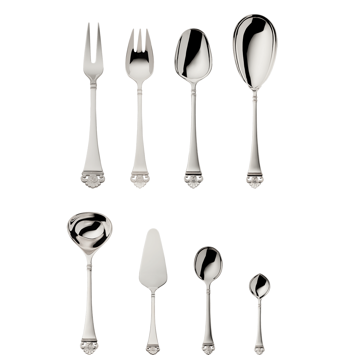 Rosenmuster 9-piece set (150g massive silverplated)