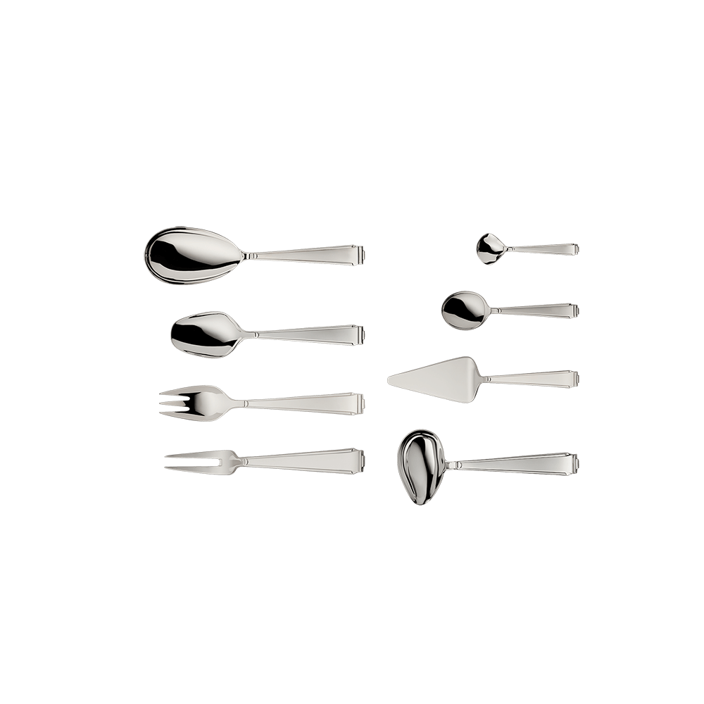 Art Deco 9-piece set (925 Sterling Silver)