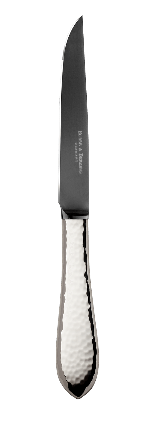 Martelé Steak Knife Frozen Black (150g massive silverplated)